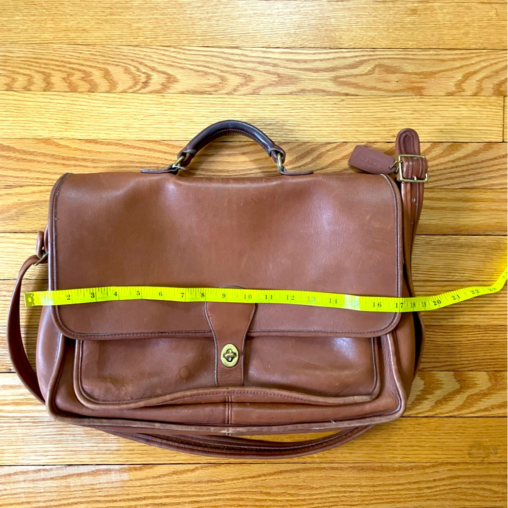Vintage Coach British Tan Leather Portfolio Briefcase Bag Business Collection - Picture 10 of 14